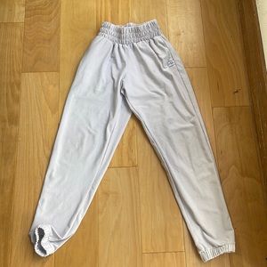 White joggers, light stain, purchased did not fit , just tried on never worn